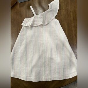 Striped One-Shoulder Kids Casual Dress